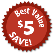 Best Value! Save $5!